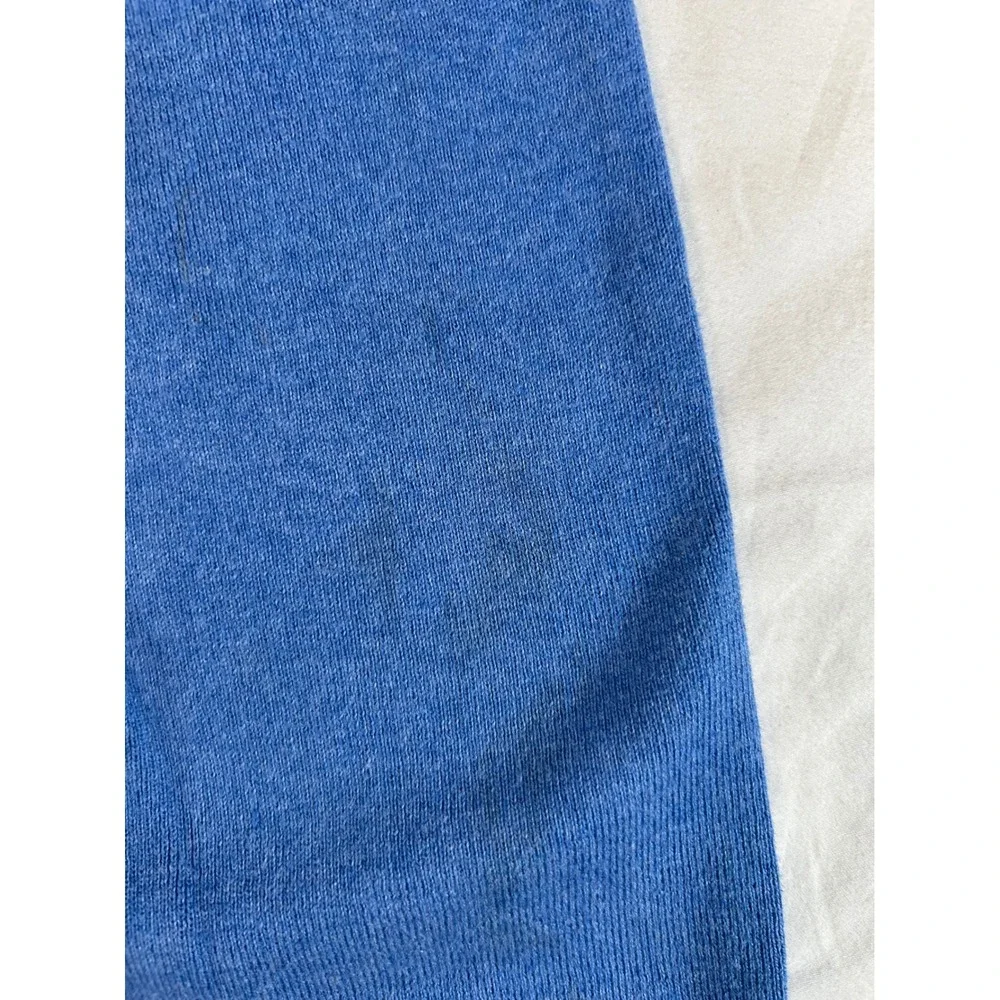 Polo Ralph Lauren Mens Pima Cotton V-Neck Sweater Blue Yellow Pony Small